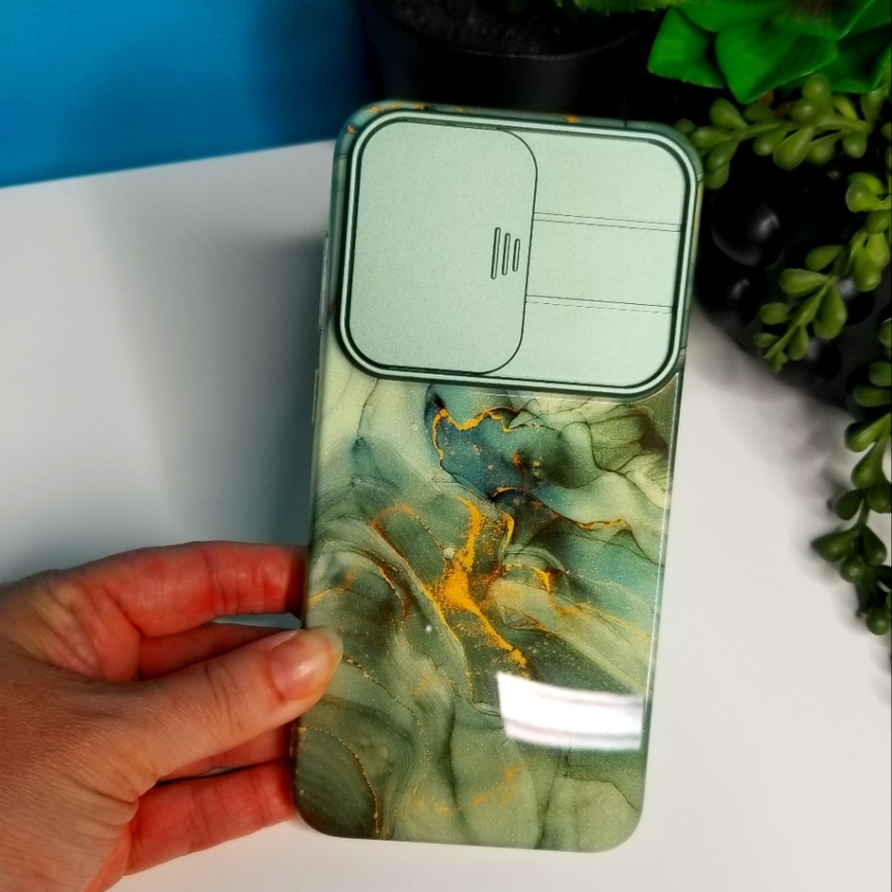 Gviewin Green/Gold Marble Shockproof Cell Case